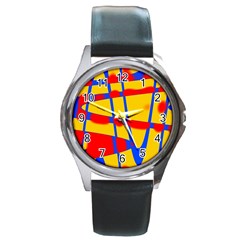 Graphic Design Graphic Design Round Metal Watch by Pakrebo