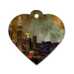 Big City Anorama Dog Tag Heart (two Sides) by Pakrebo