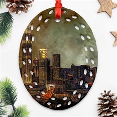 Big City Anorama Ornament (oval Filigree) by Pakrebo