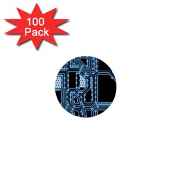 Circuit Pcb Tile Tiling Computer 1  Mini Buttons (100 Pack)  by Pakrebo