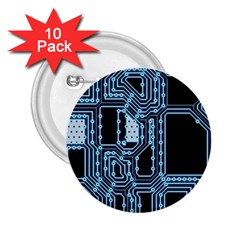 Circuit Pcb Tile Tiling Computer 2 25  Buttons (10 Pack)  by Pakrebo