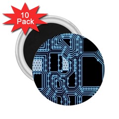 Circuit Pcb Tile Tiling Computer 2 25  Magnets (10 Pack)  by Pakrebo