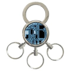 Circuit Pcb Tile Tiling Computer 3-ring Key Chains by Pakrebo