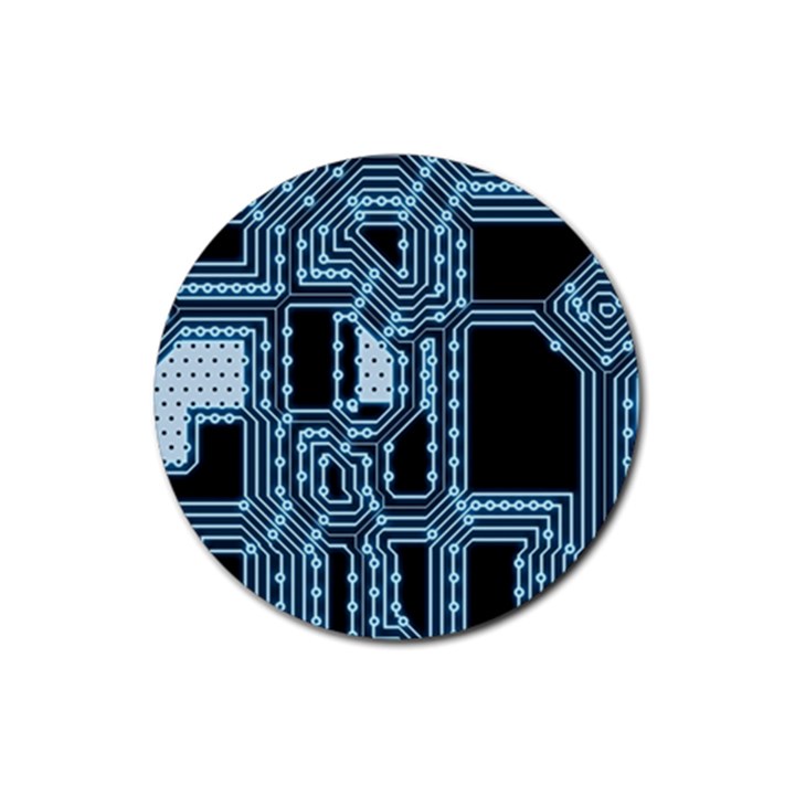 Circuit Pcb Tile Tiling Computer Rubber Round Coaster (4 pack) 