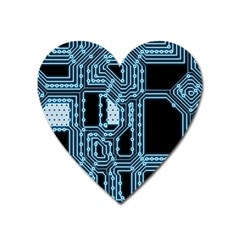 Circuit Pcb Tile Tiling Computer Heart Magnet by Pakrebo