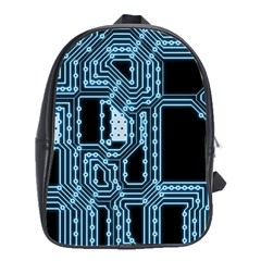 Circuit Pcb Tile Tiling Computer School Bag (large) by Pakrebo