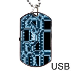 Circuit Pcb Tile Tiling Computer Dog Tag Usb Flash (two Sides) by Pakrebo