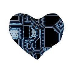 Circuit Pcb Tile Tiling Computer Standard 16  Premium Heart Shape Cushions by Pakrebo