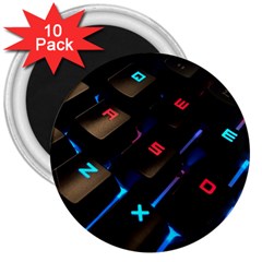 Keyboard Gamer Computer Technology 3  Magnets (10 Pack)  by Pakrebo