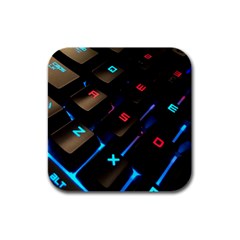 Keyboard Gamer Computer Technology Rubber Square Coaster (4 Pack)  by Pakrebo