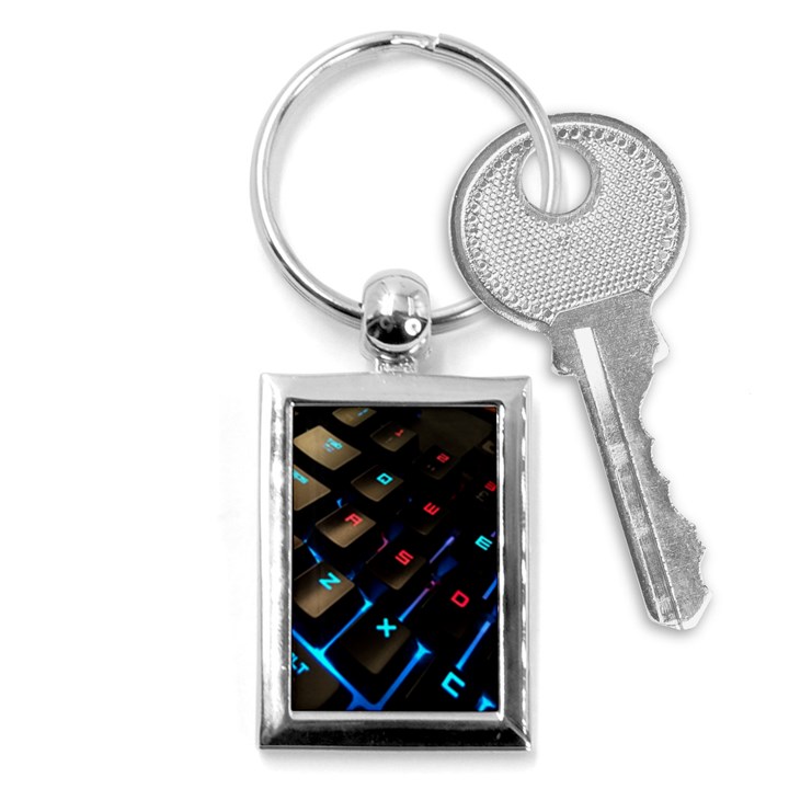 Keyboard Gamer Computer Technology Key Chains (Rectangle) 