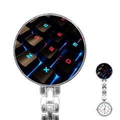 Keyboard Gamer Computer Technology Stainless Steel Nurses Watch by Pakrebo