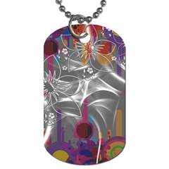 Flora Entwine Fractals Flowers Dog Tag (one Side) by Pakrebo