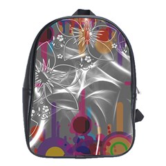 Flora Entwine Fractals Flowers School Bag (xl) by Pakrebo