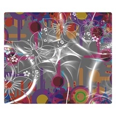 Flora Entwine Fractals Flowers Double Sided Flano Blanket (small)  by Pakrebo