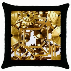 Cogs Gears Tiling Cogwheel Throw Pillow Case (black) by Pakrebo