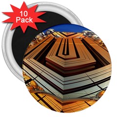 Stadium Fractal The Future 3  Magnets (10 Pack)  by Pakrebo