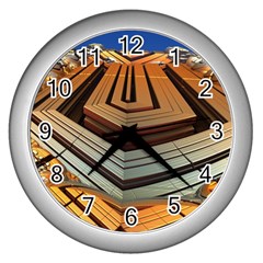 Stadium Fractal The Future Wall Clock (silver)