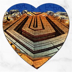 Stadium Fractal The Future Jigsaw Puzzle (heart) by Pakrebo