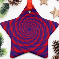 Fractal Rose Blue Red Ornament (star) by Pakrebo