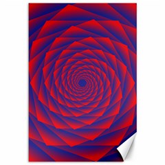 Fractal Rose Blue Red Canvas 12  X 18  by Pakrebo