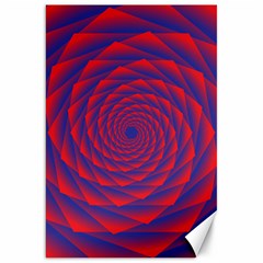 Fractal Rose Blue Red Canvas 20  X 30  by Pakrebo