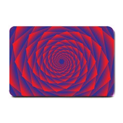 Fractal Rose Blue Red Small Doormat  by Pakrebo