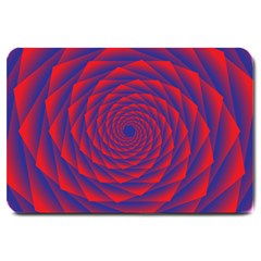 Fractal Rose Blue Red Large Doormat  by Pakrebo