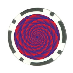 Fractal Rose Blue Red Poker Chip Card Guard (10 Pack)