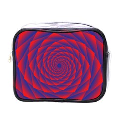 Fractal Rose Blue Red Mini Toiletries Bag (one Side)