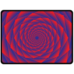 Fractal Rose Blue Red Fleece Blanket (large)  by Pakrebo