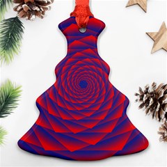 Fractal Rose Blue Red Ornament (christmas Tree)  by Pakrebo