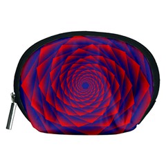 Fractal Rose Blue Red Accessory Pouch (medium) by Pakrebo