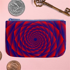 Fractal Rose Blue Red Large Coin Purse by Pakrebo