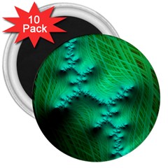 Fractal Maths Design Backdrop 3  Magnets (10 Pack)  by Pakrebo