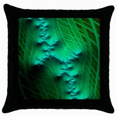 Fractal Maths Design Backdrop Throw Pillow Case (black) by Pakrebo