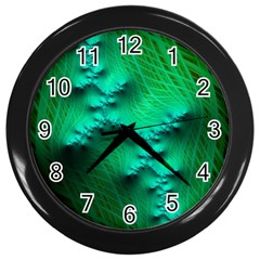 Fractal Maths Design Backdrop Wall Clock (black) by Pakrebo