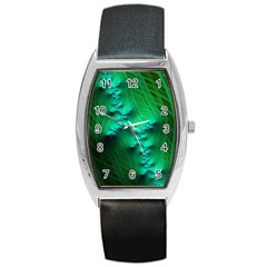 Fractal Maths Design Backdrop Barrel Style Metal Watch by Pakrebo