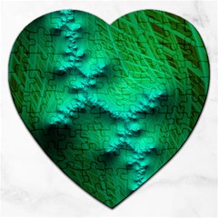 Fractal Maths Design Backdrop Jigsaw Puzzle (heart) by Pakrebo