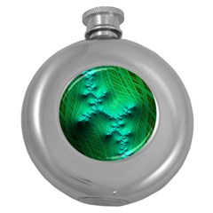 Fractal Maths Design Backdrop Round Hip Flask (5 Oz) by Pakrebo