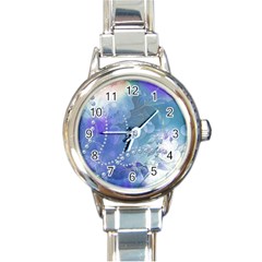 Wonderful Floral Design With Pearls Round Italian Charm Watch by FantasyWorld7