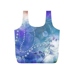 Wonderful Floral Design With Pearls Full Print Recycle Bag (s) by FantasyWorld7