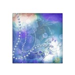 Wonderful Floral Design With Pearls Satin Bandana Scarf Front