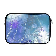 Wonderful Floral Design With Pearls Apple Macbook Pro 17  Zipper Case by FantasyWorld7