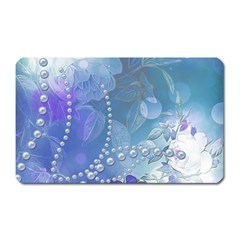 Wonderful Floral Design With Pearls Magnet (rectangular) by FantasyWorld7