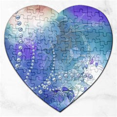 Wonderful Floral Design With Pearls Jigsaw Puzzle (heart) by FantasyWorld7