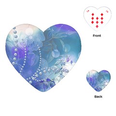 Wonderful Floral Design With Pearls Playing Cards (heart) by FantasyWorld7