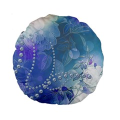 Wonderful Floral Design With Pearls Standard 15  Premium Round Cushions by FantasyWorld7