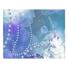 Wonderful Floral Design With Pearls Double Sided Flano Blanket (large)  by FantasyWorld7