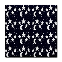 Starry Night Cartoon Print Pattern Tile Coasters